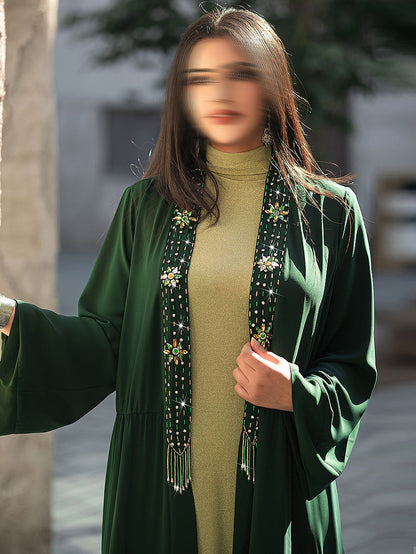 BA4079 Green Idyllic Abaya