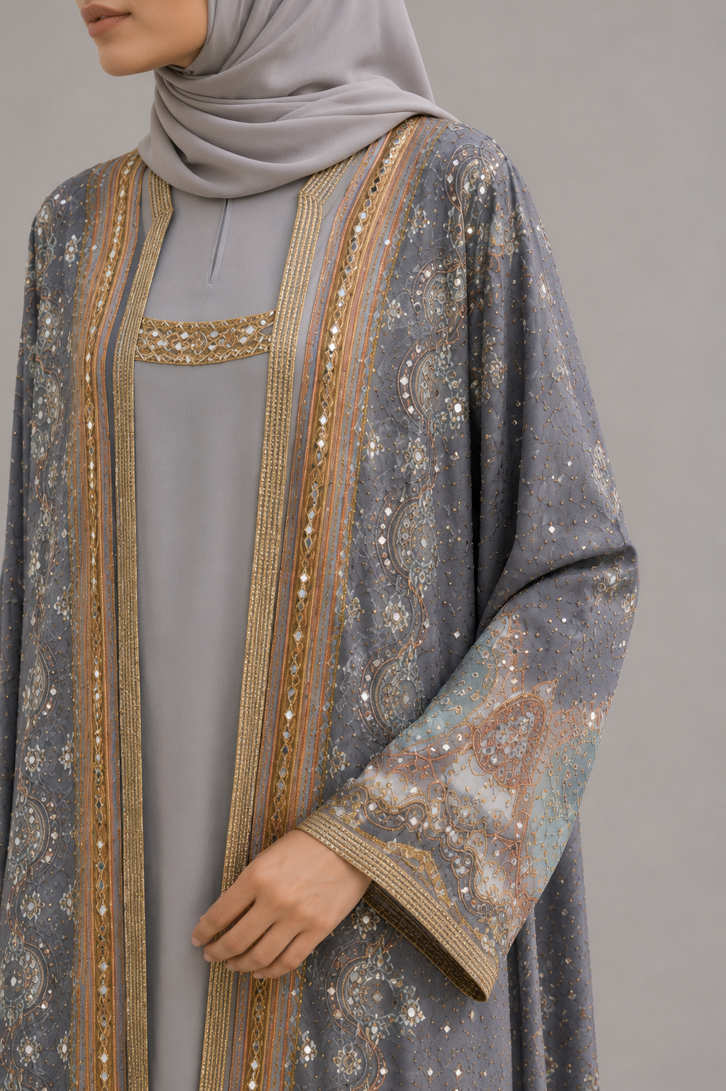Grey Zareen Abaya