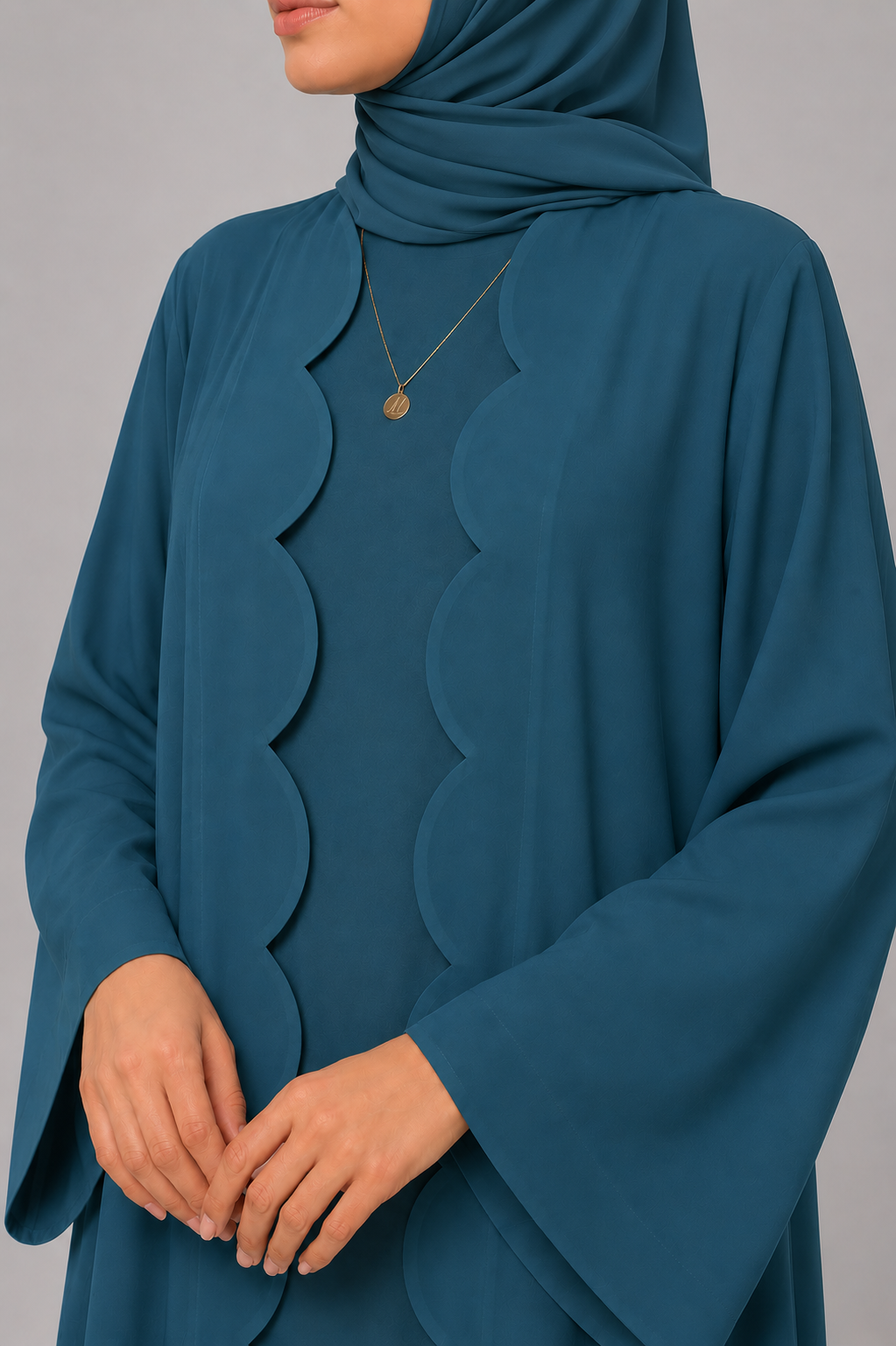 Teal Wave Abaya
