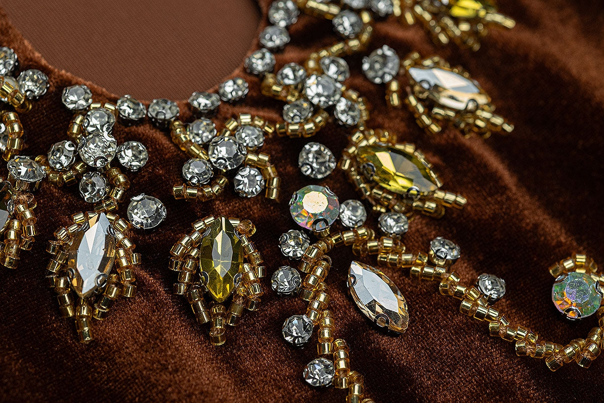 BA6084 Brown Gilded Dress