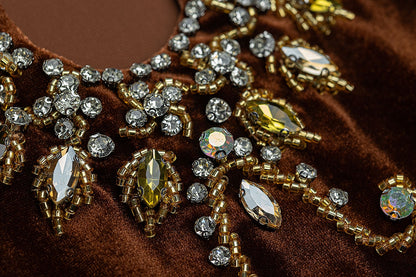BA6084 Brown Gilded Dress