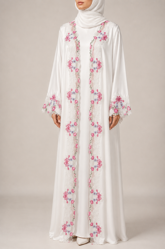 Imperial Lily lace abaya S19M