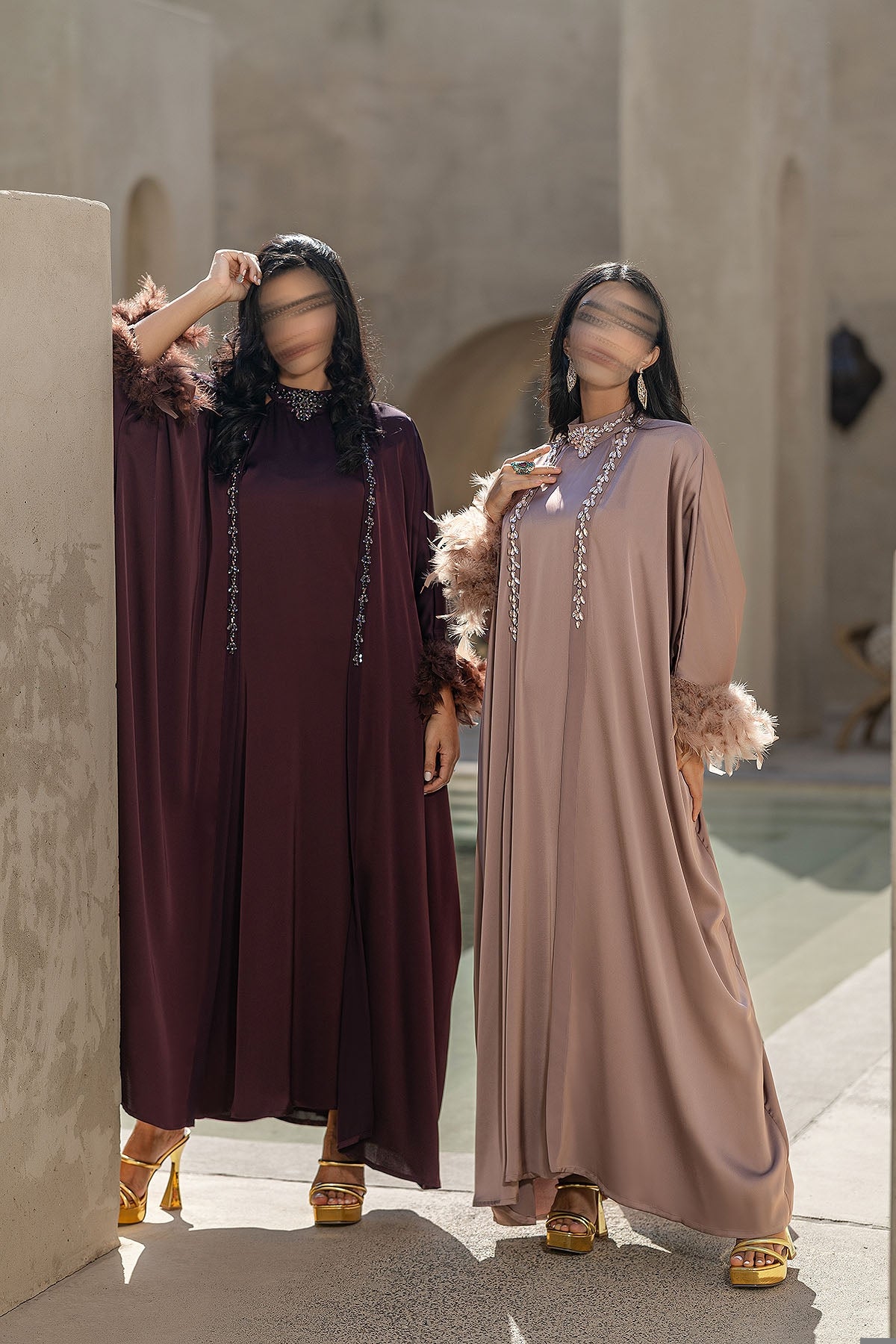 BA5120 Burgundy Seraph Abaya