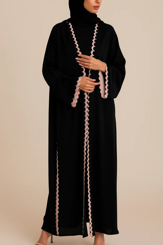 Black Scallop Abaya