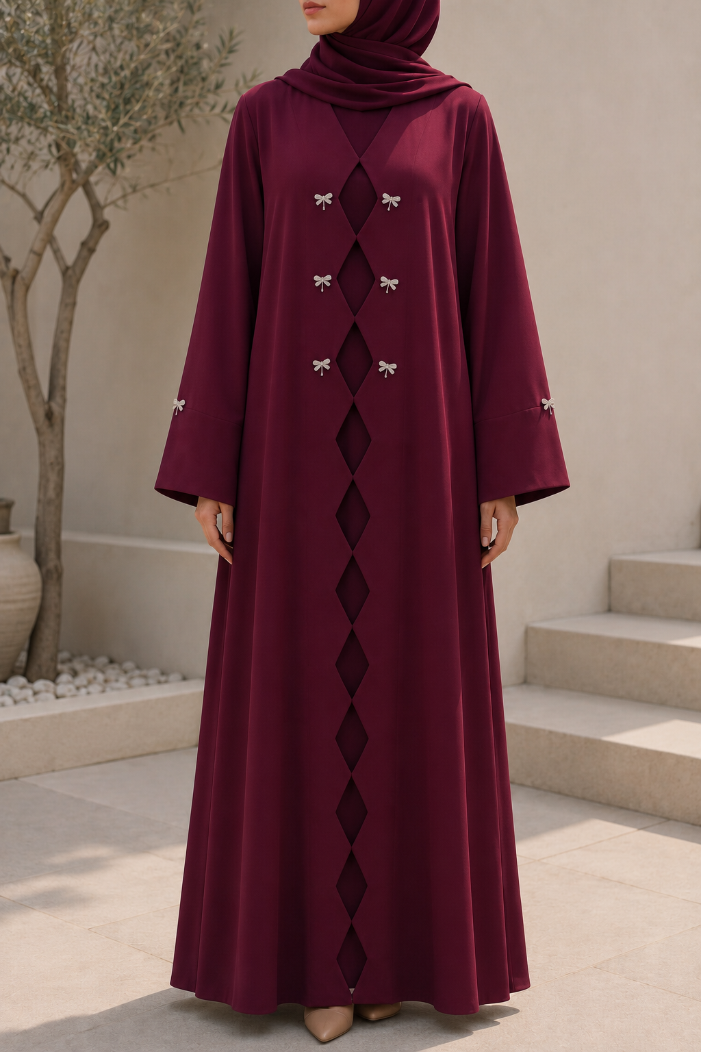 Maroon Aura Abaya