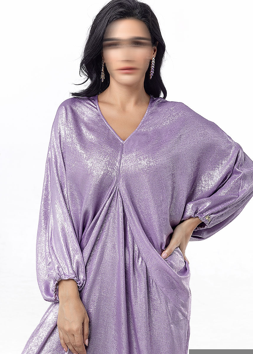 BA5095 Purple Zari Dress