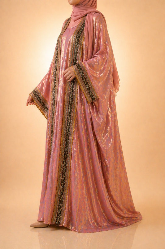 Pink Zeenat Al-Mulk Abaya