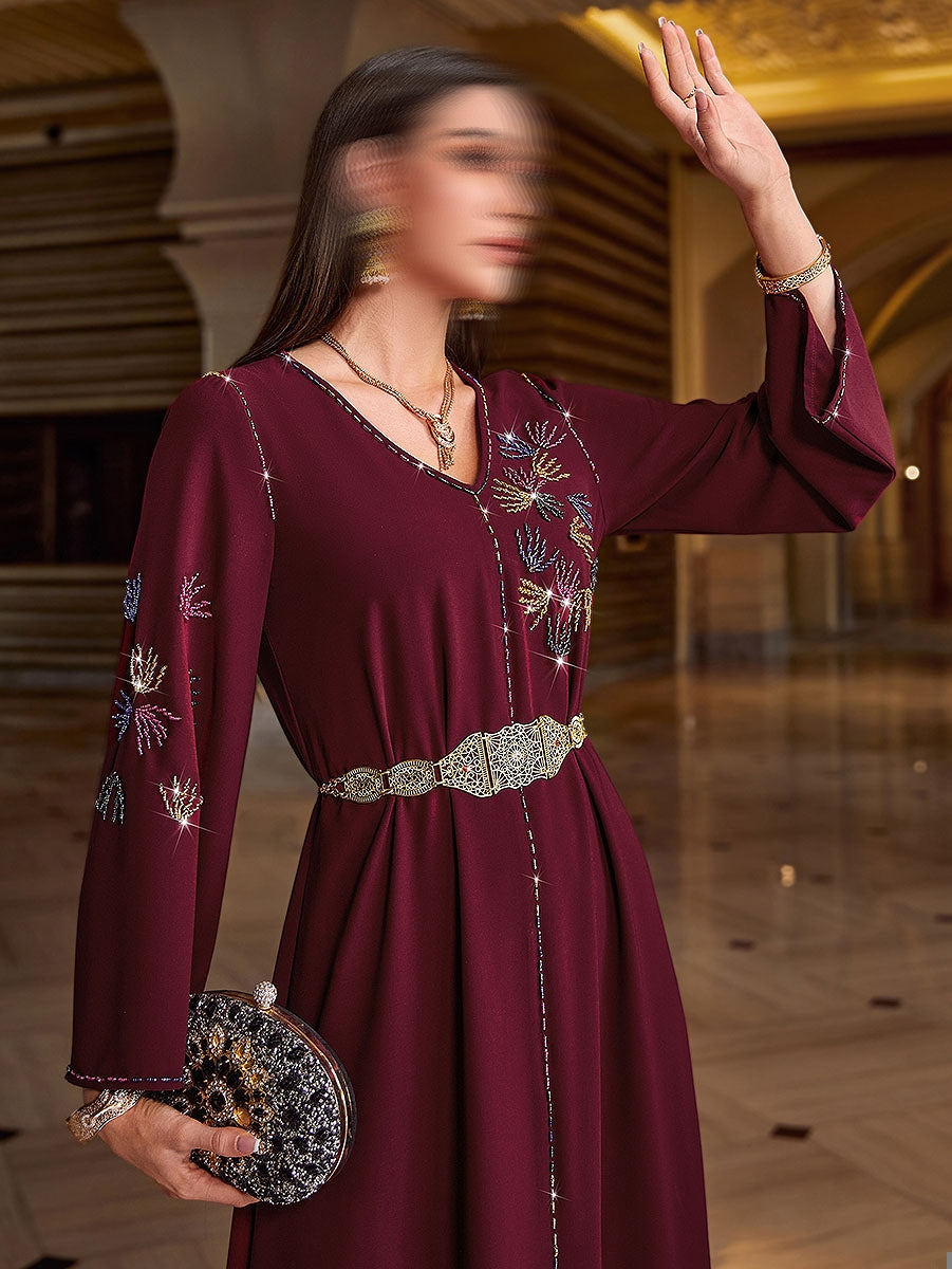 BA4126 Dark Red Edenic Jalabiya
