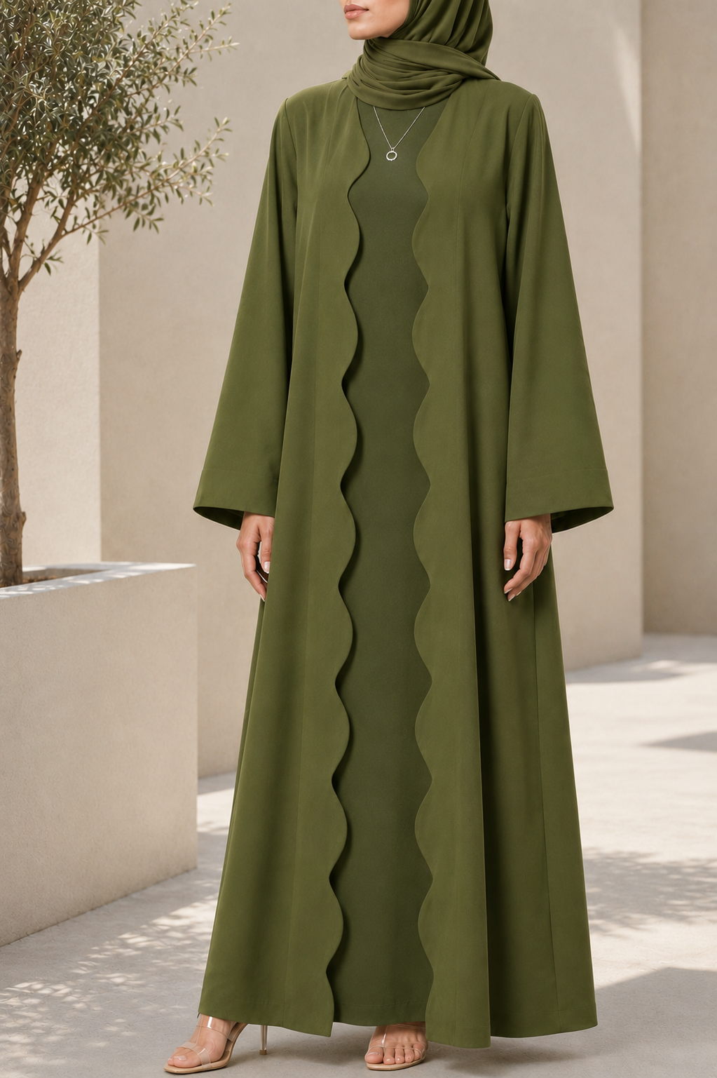 Olive Wave Abaya