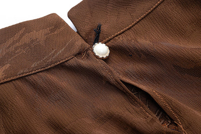 BA6079 Brown Luminary Abaya