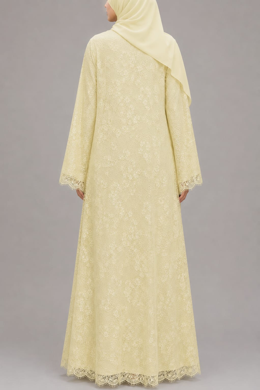 Butter Yellow Sheer abaya
