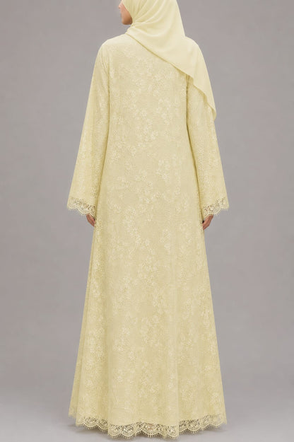 Butter Yellow Sheer abaya