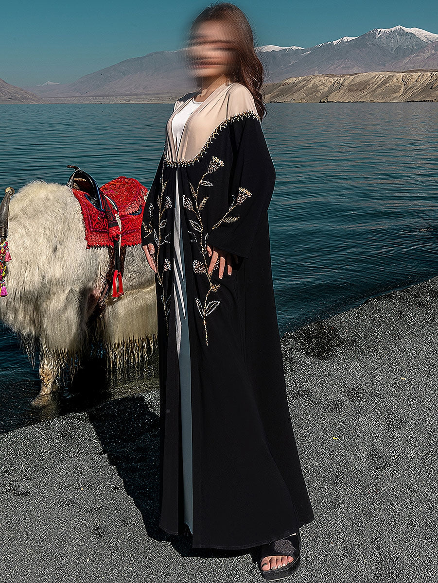 BA5232 Black Morganite Abaya