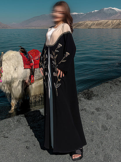 BA5232 Black Morganite Abaya