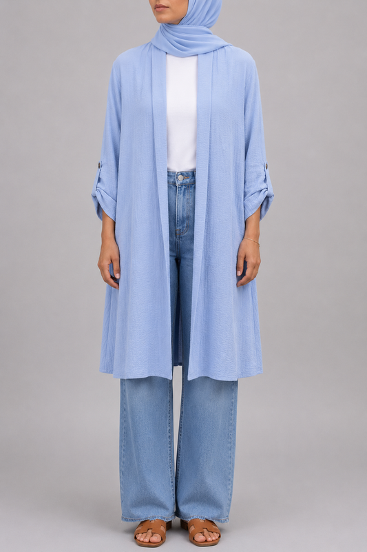 Blue- Long Cardigan
