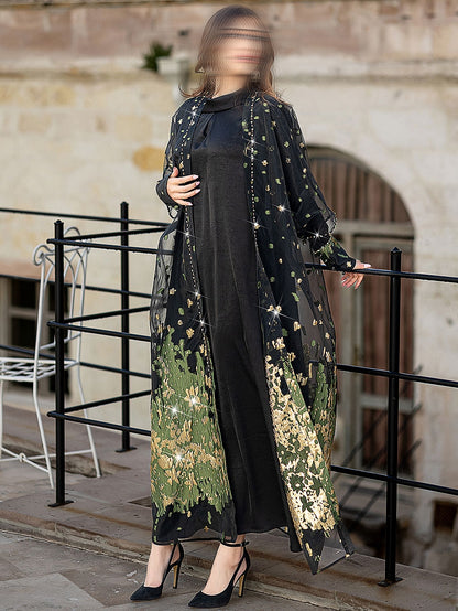 BA5023 Black Panoramic Dress