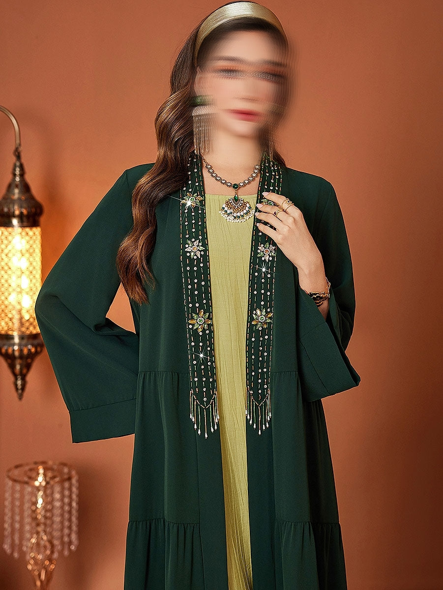 BA4079 Green Idyllic Abaya