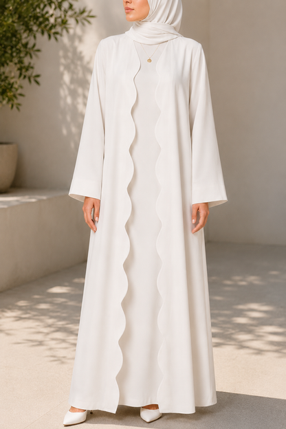 White Wave Abaya
