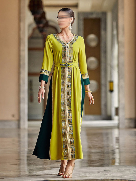BA4009 Mustard Lime Jalabiya