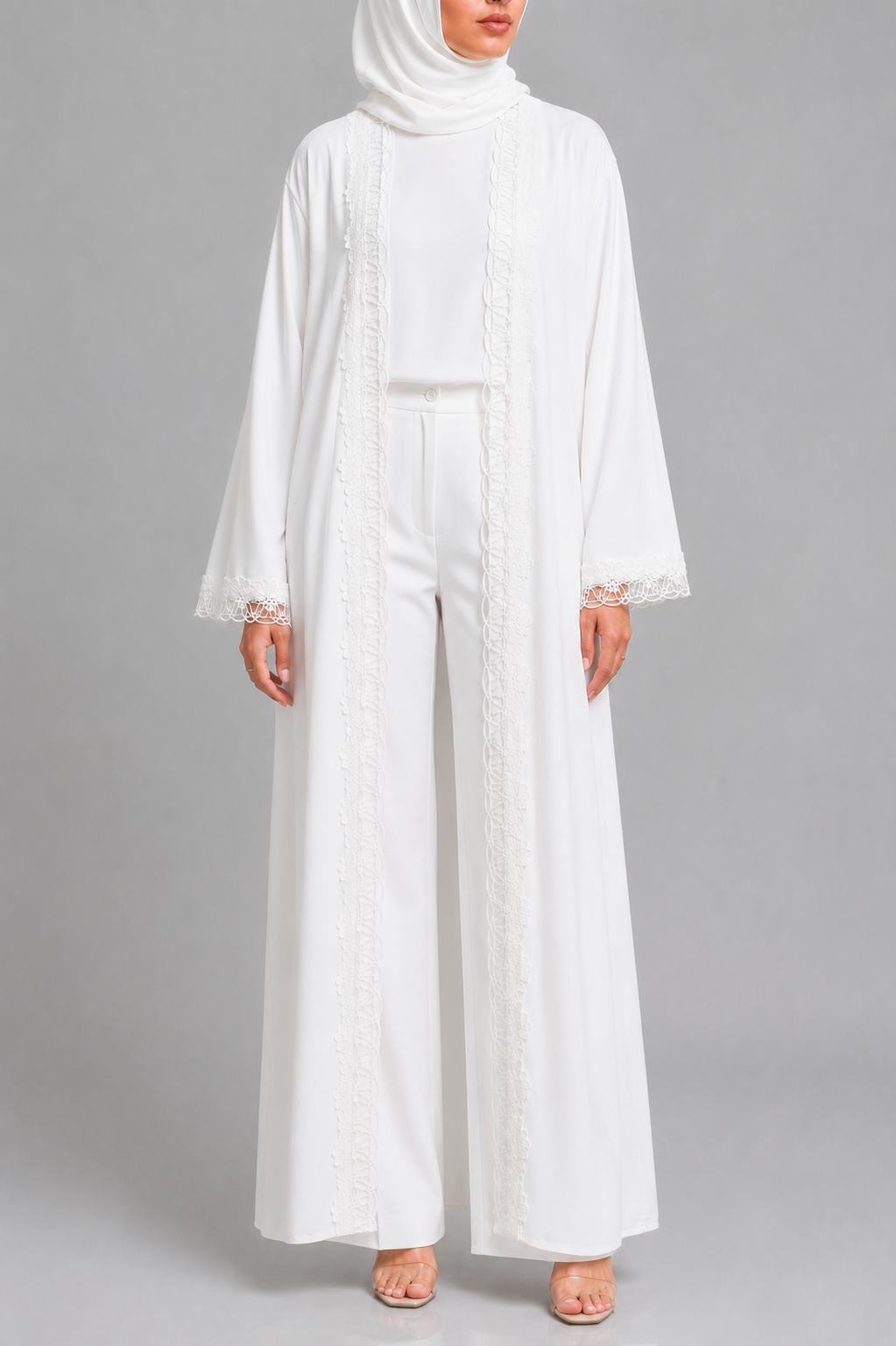 White lace Abaya