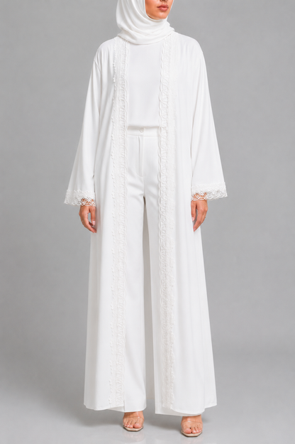 White lace Abaya