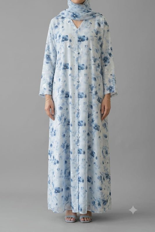 Soft Blue Lunea Abaya