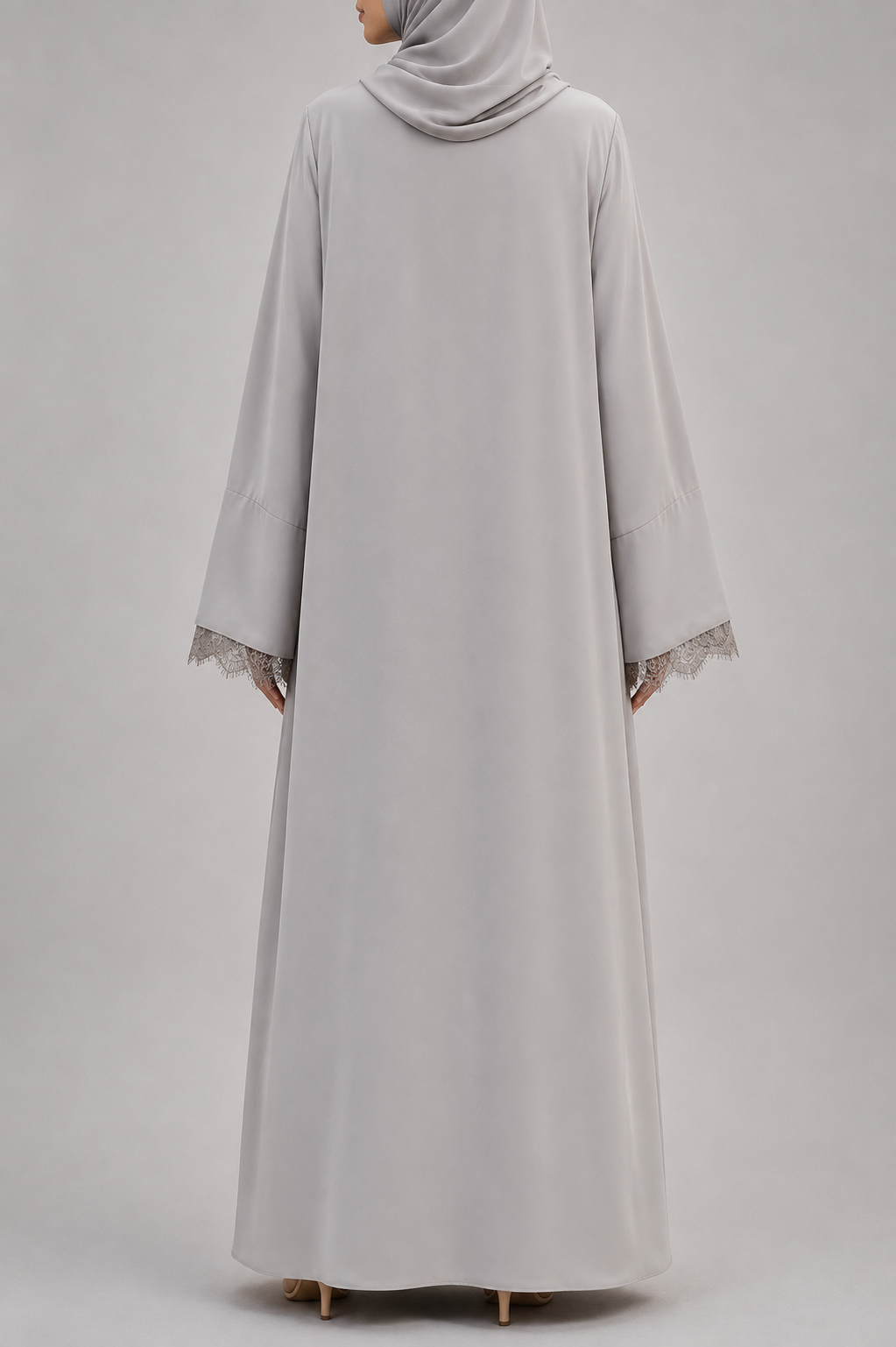 Grey Symphony Lace Abaya