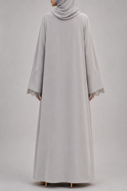 Grey Symphony Lace Abaya