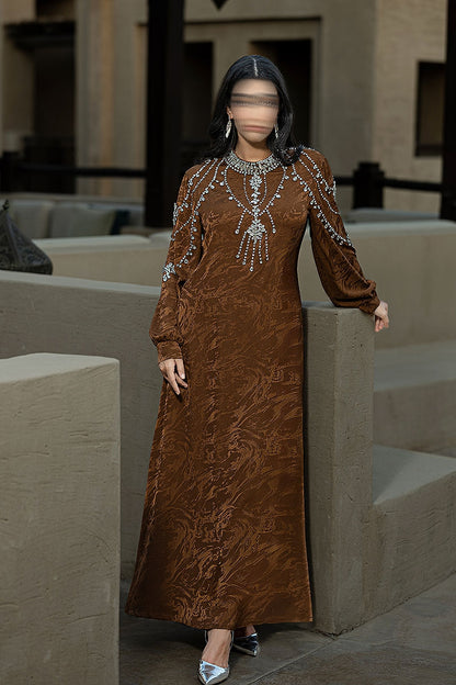 BA6079 Brown Luminary Abaya