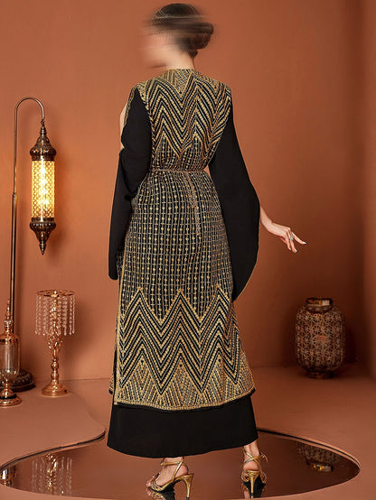 BA4036 Black Pyrite Abaya