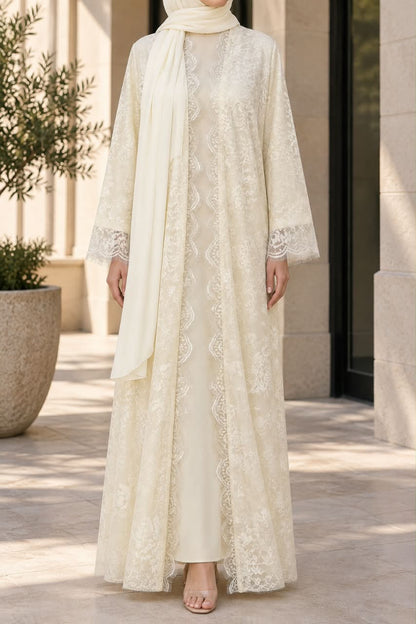 Butter Yellow Sheer abaya