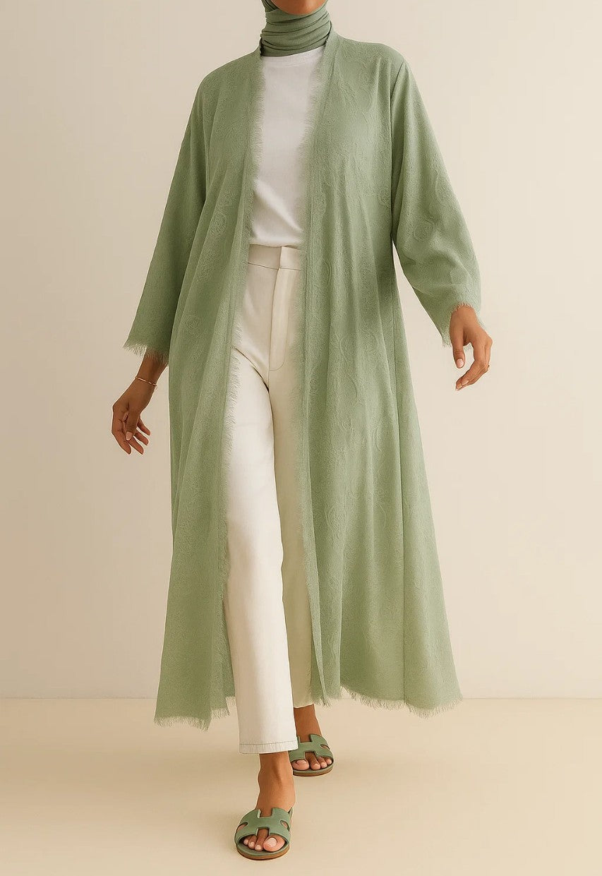 Pistachio Sheer abaya