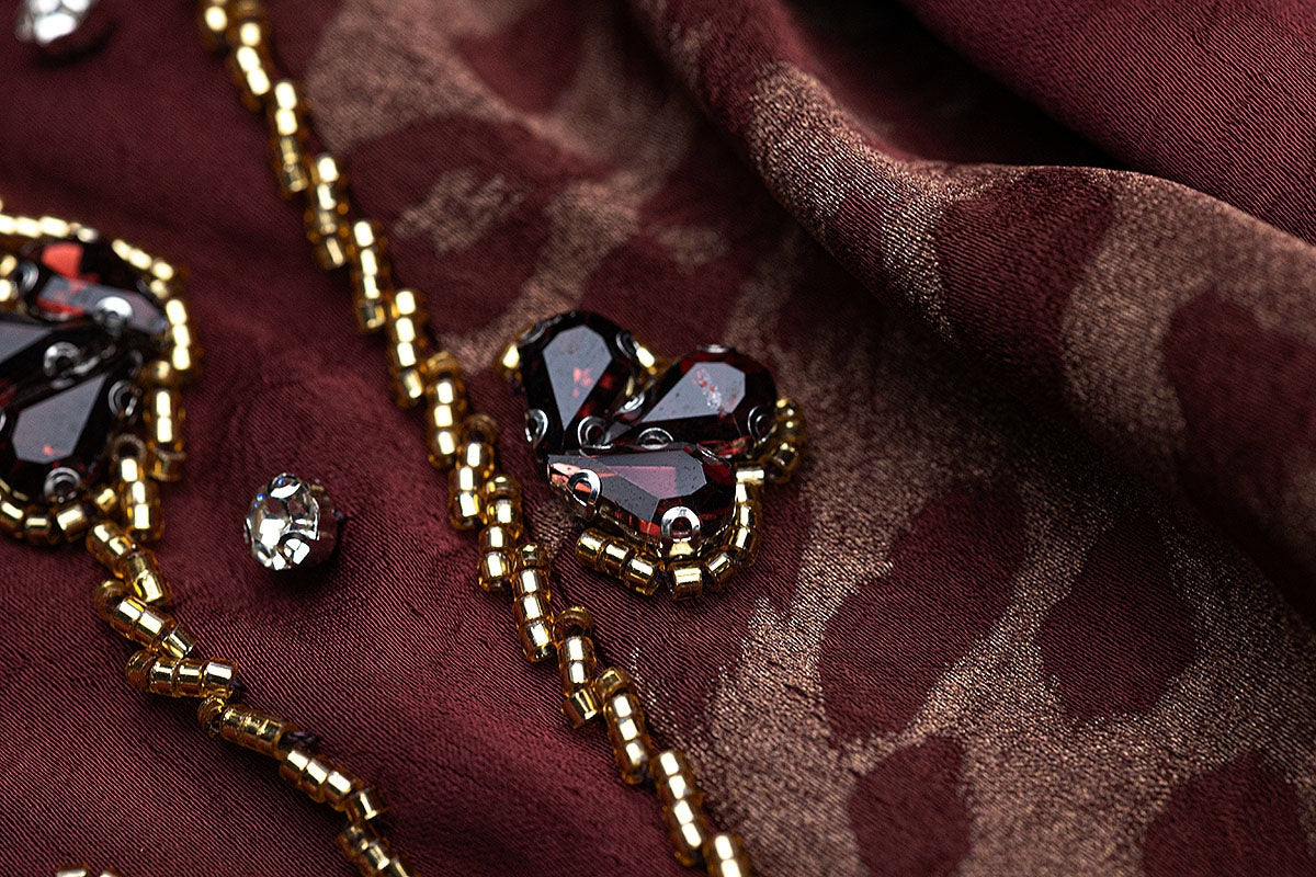 BA6052 Burgundy Majesty Dress