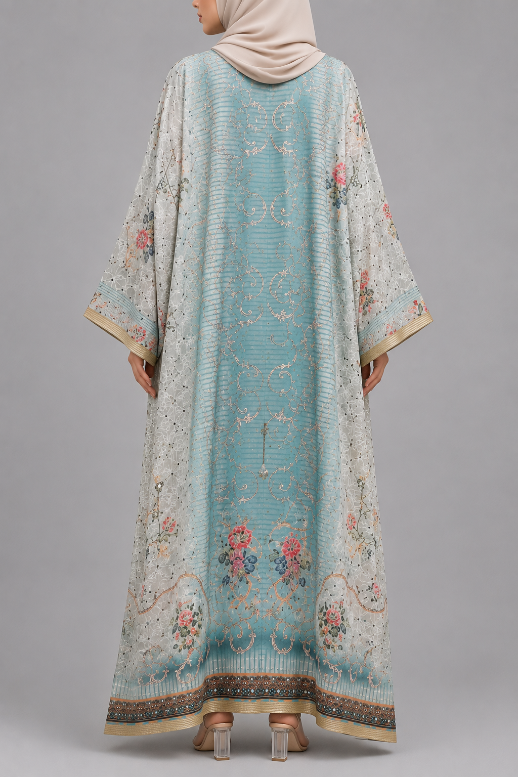 Pastel Blue Zareen Abaya