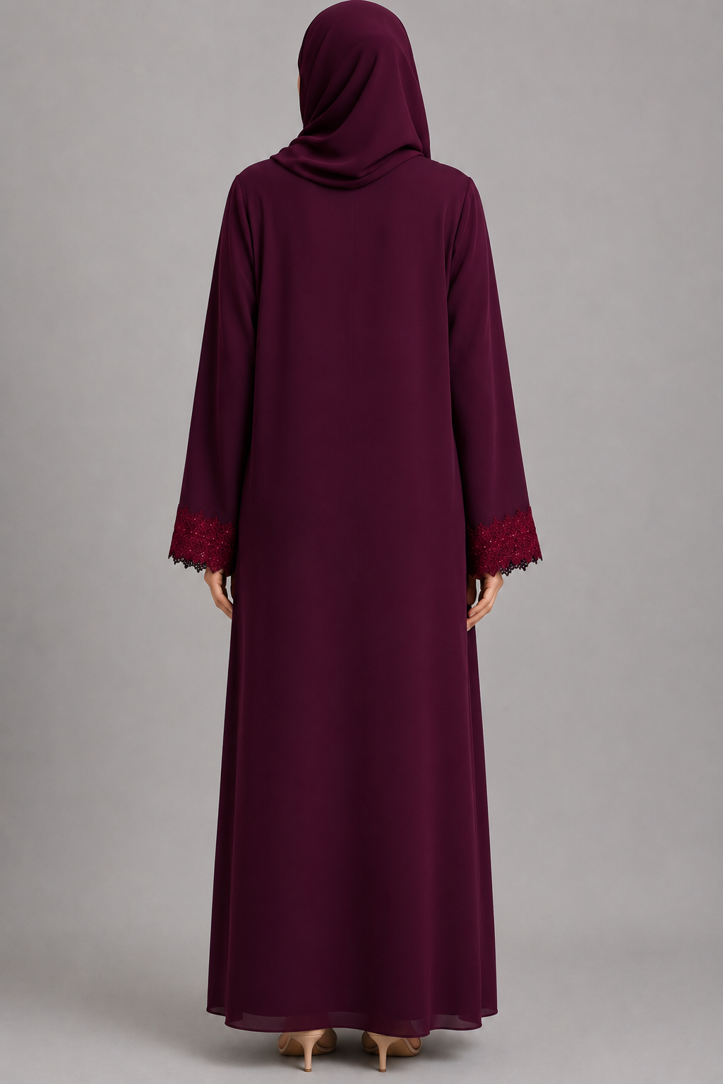 Red Ivora Lace Abaya