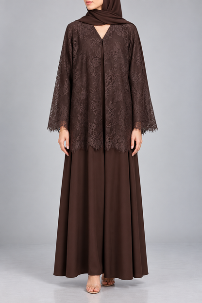 Brown Moon Veil Abaya