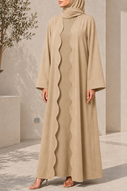 Beige Wave Abaya