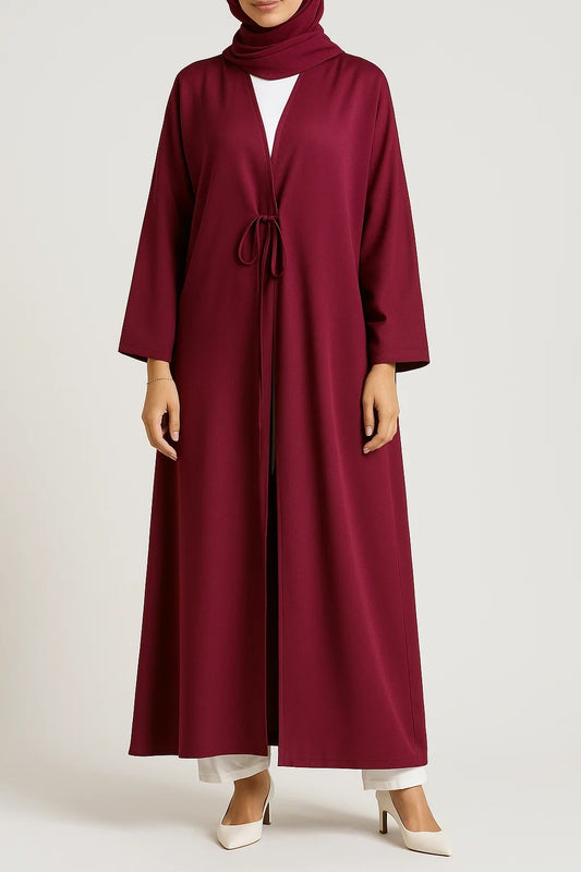 Maroon tie abaya
