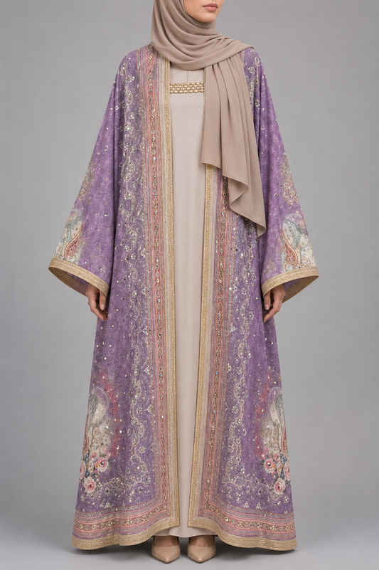 Lavender Zareen Abaya