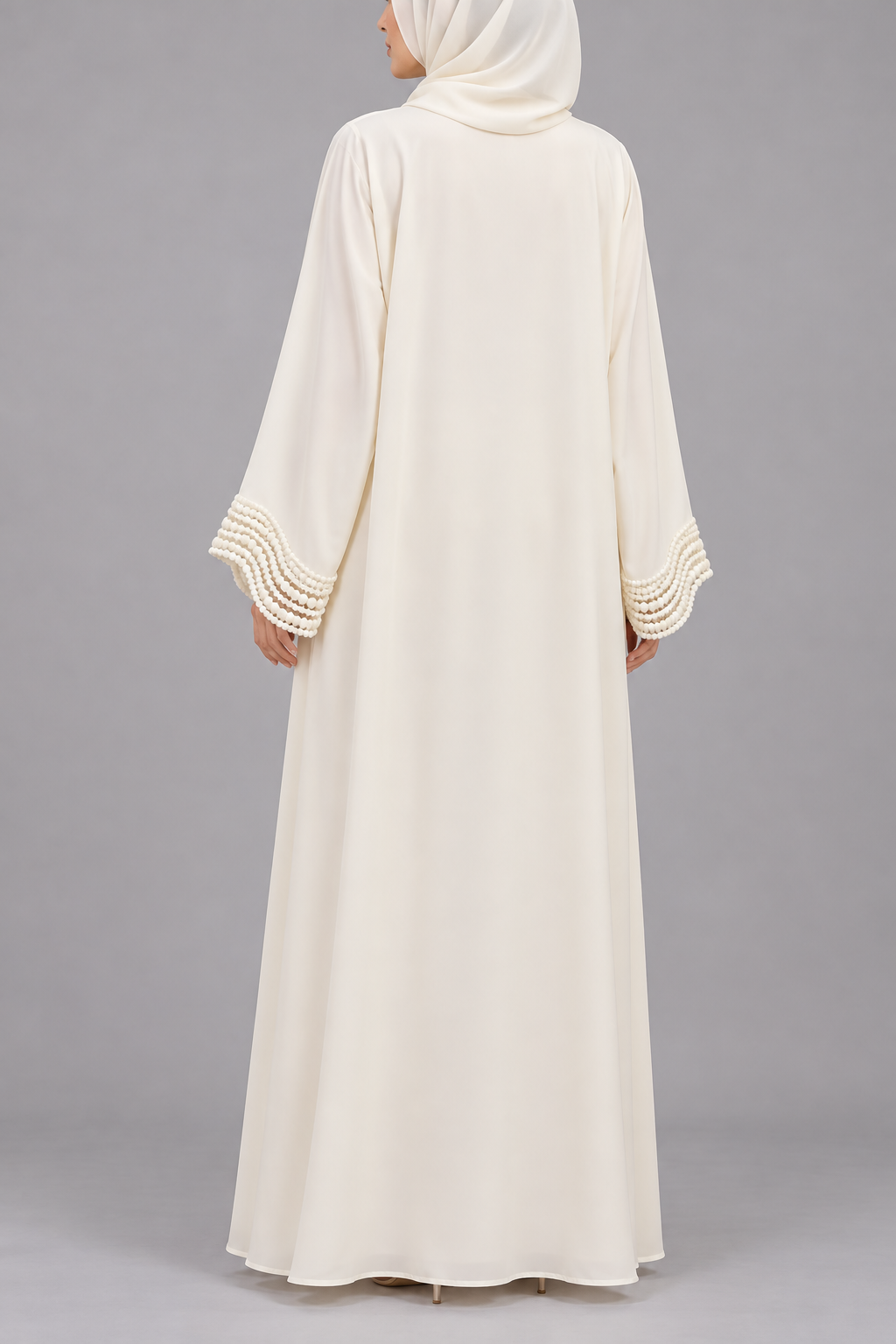 Butter yellow lace abaya