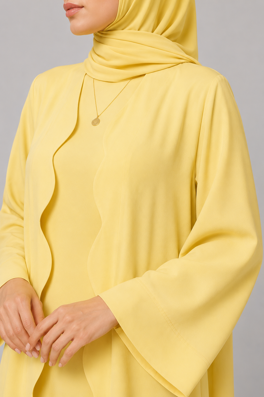 Butter Yellow Wave Abaya