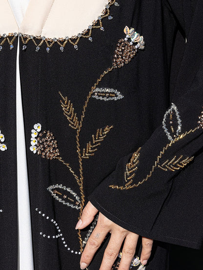 BA5232 Black Morganite Abaya