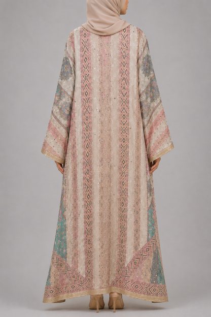 Mosaic pink Zareen Abaya