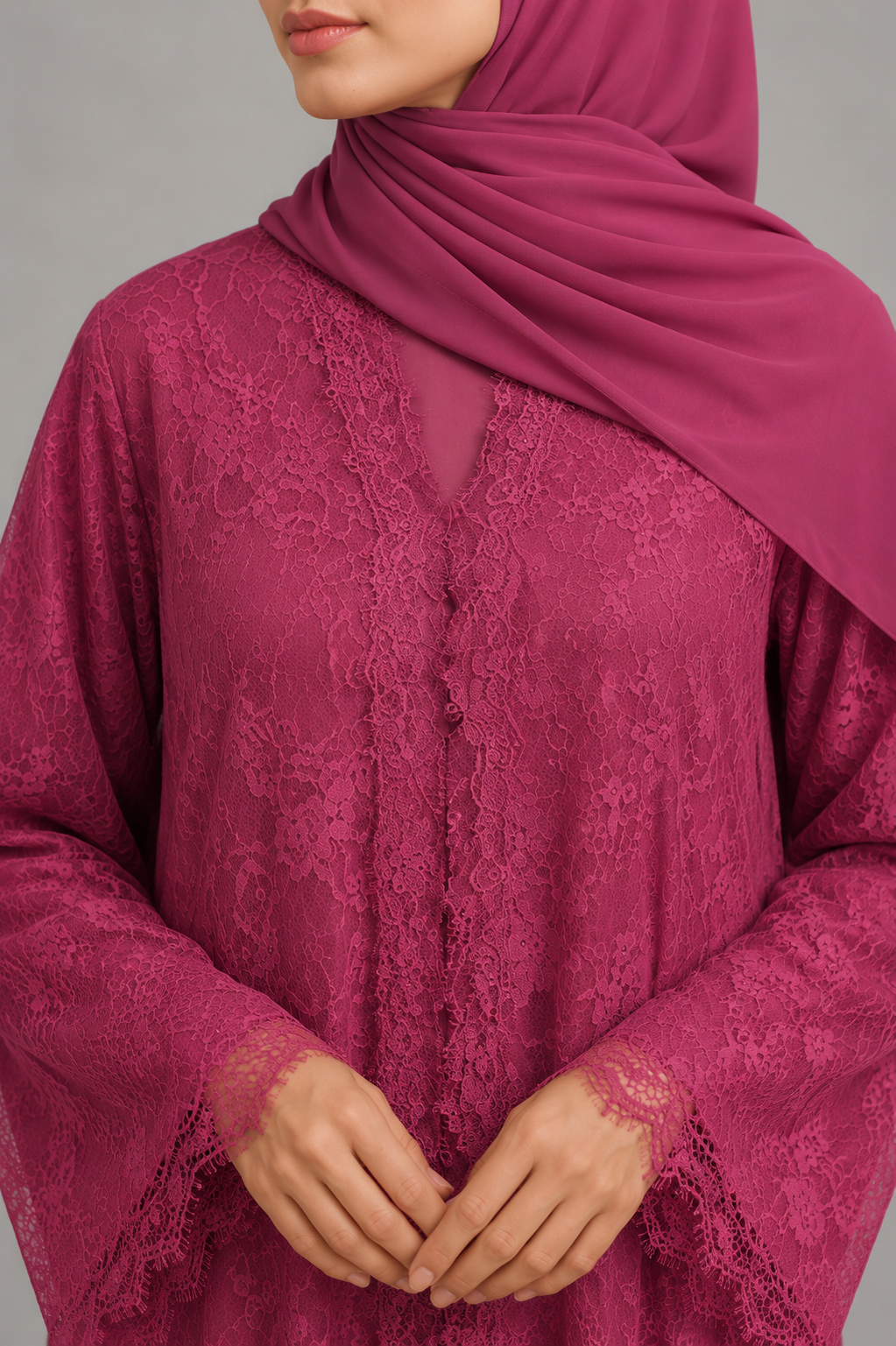 Pink Sheer abaya