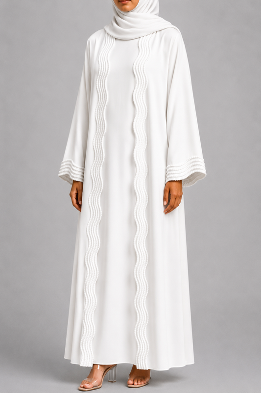 White lace abaya