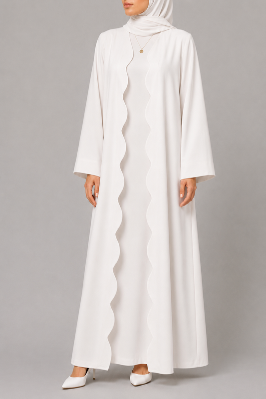 White Wave Abaya