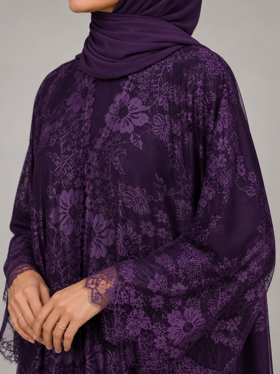 Purple Sheer abaya