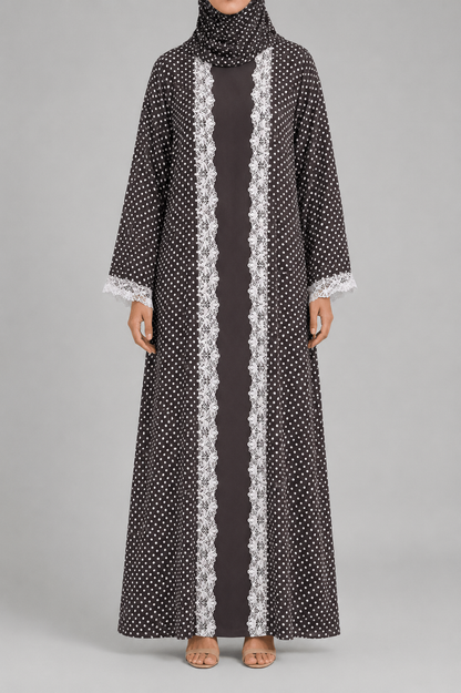 Brown Polka Abaya