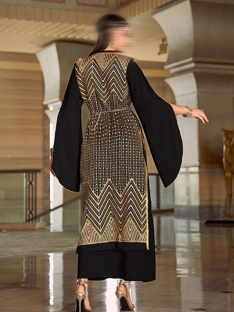 BA4036 Black Pyrite Abaya