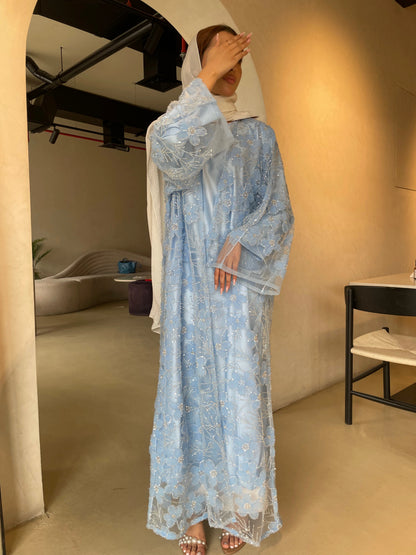 Moonlit Blue Pearl Abaya